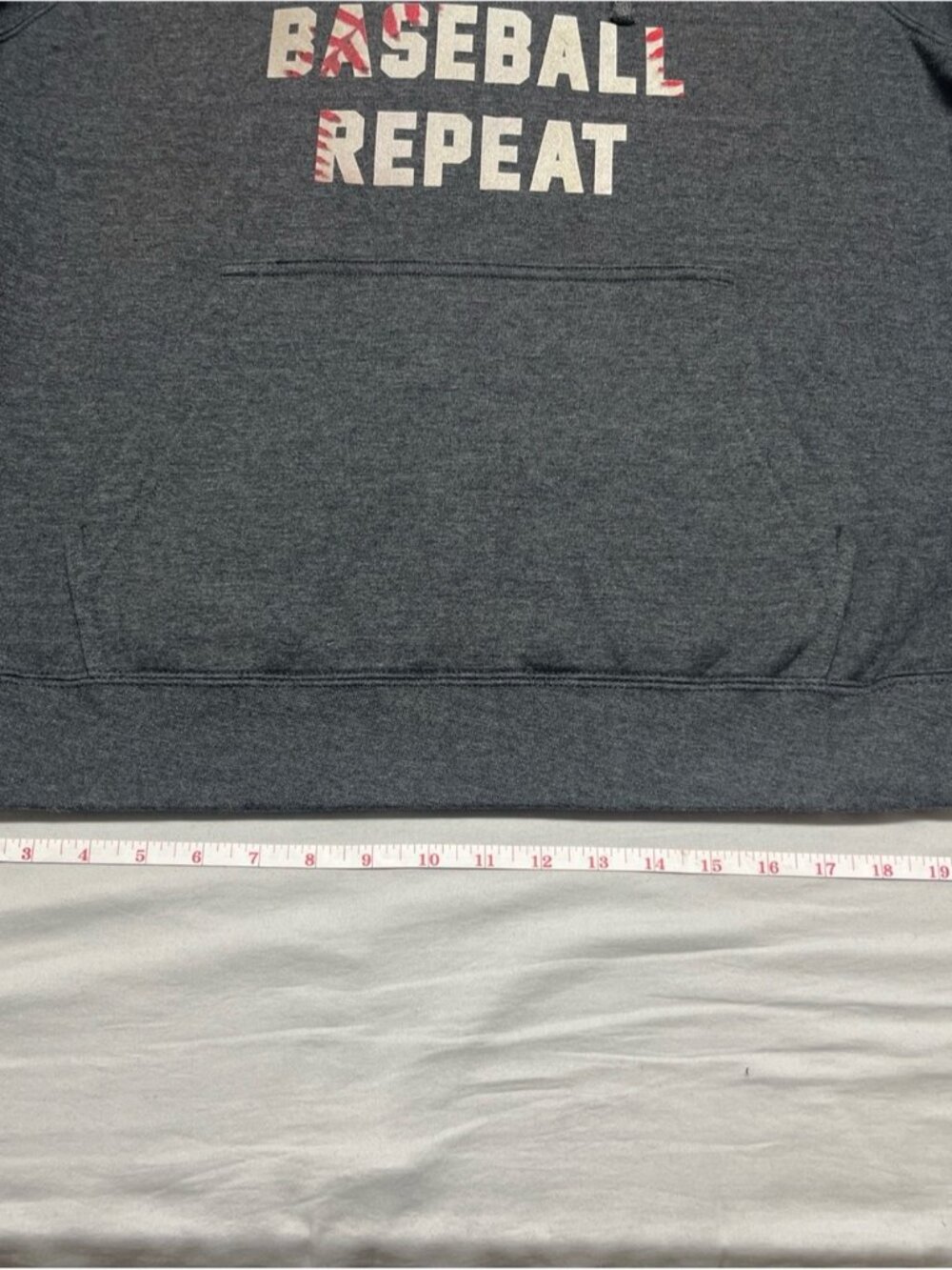 Port & Co Charcoal Gray 'Eat Sleep Baseball Repeat' Pullover Hoodie sports 1070 - Picture 6 of 9